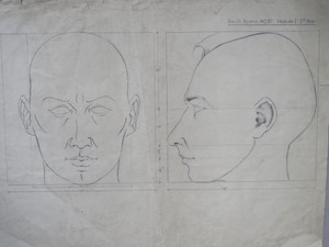 Proportions of the face by Gavin Alston, first year GSA, c. 1947